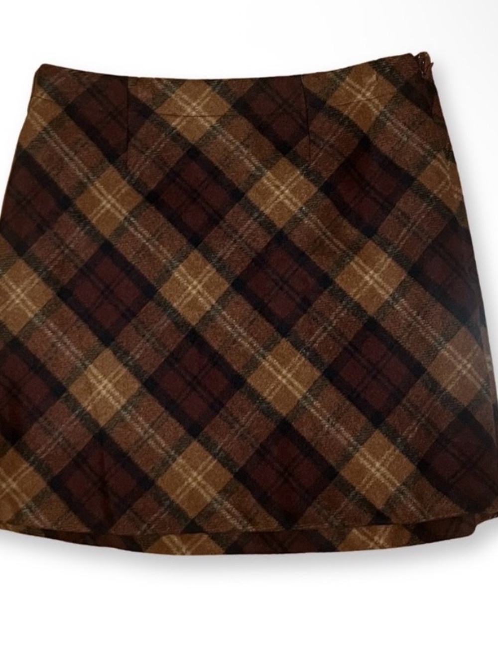Classic Plaid Mini Skirt in Brown